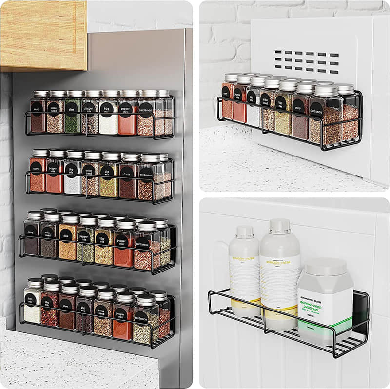 Spice rack with magnetic sheet