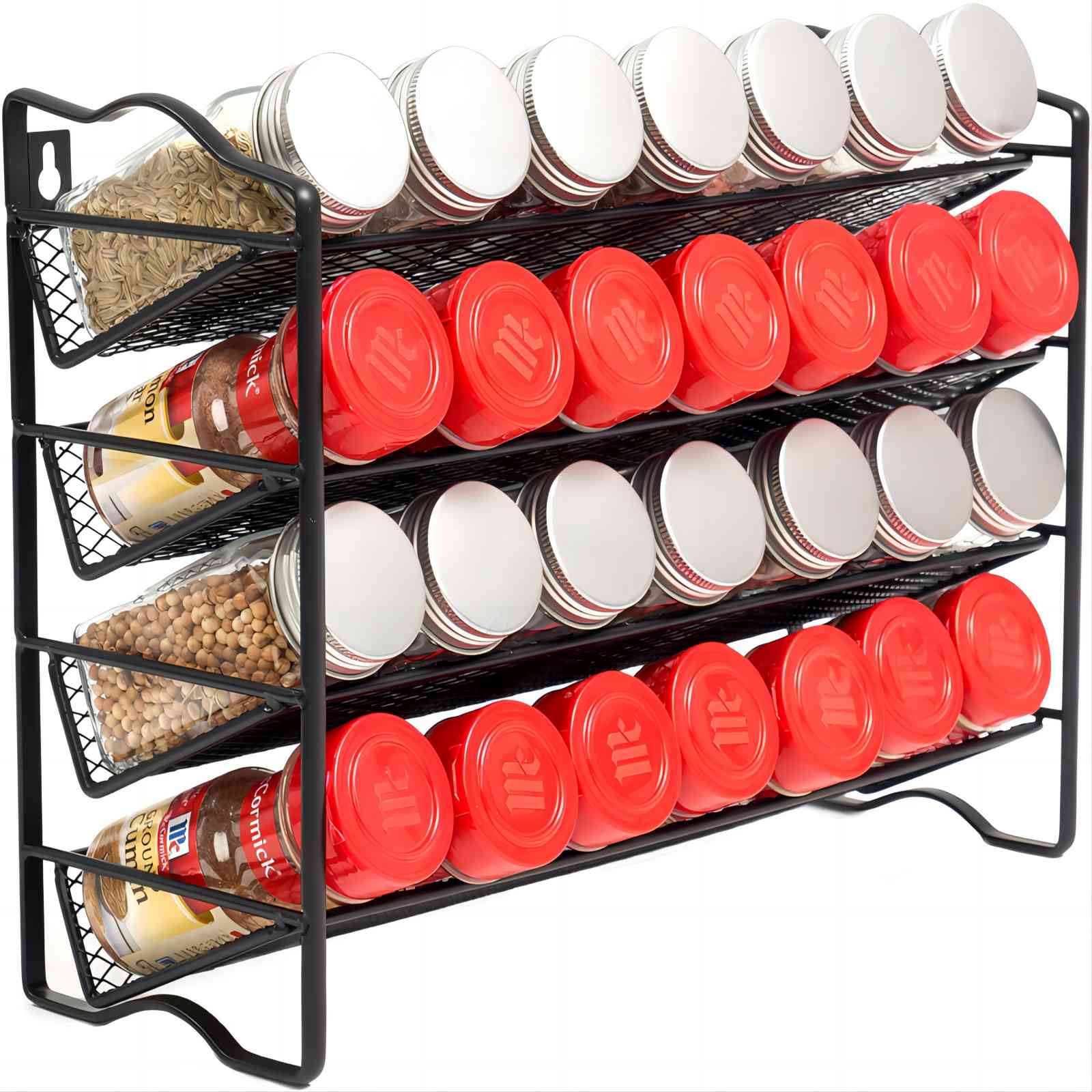 4 Tier Spice Rack for Countertop Cabinet