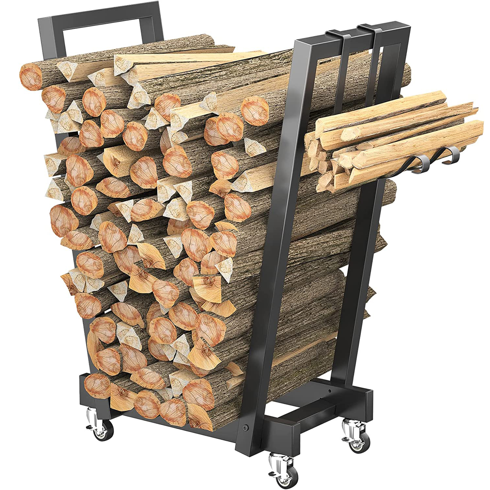 Firewood Storage Rack With Wheels